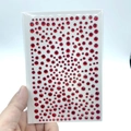 Vibrant red round acrylic diamond stickers in multiple sizes for face and nail art - 11x16cm / Red