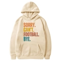 Beiger American Football Hoodie mit Sorry Can't Football Bye Spruch und Kängurutasche - S / Oberteile / Aprikose