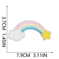 Detailed view of rainbow embroidery patch with dimensions 7.9cm x 3.7cm for clothing - Style 11 (Rainbow Cloud Star)