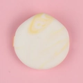 Mini round thumb powder puff with yellow marble texture for precise makeup setting - Single Teardrop Yellow White Marble Puff