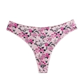 Nahtloser Tanga mit rosa Blumenmuster und hoher Beinausschnitt für Damen - Rosa Kleines Blumenmuster