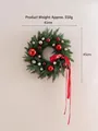 Classic 45cm Christmas wreath with red ribbons and gold ornaments, weighing 550g - Christmas Wreath B - Small
