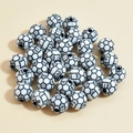 Mixed set of black and white soccer ball acrylic beads for DIY jewelry making - 10mm Football White Background Colorful Line