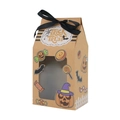 Halloween kraft paper gift box with trick or treat pumpkin prints and clear window - Pumpkin