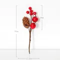 Artificial Christmas pine cone with red berries decorative branch, length 16cm - ACG3-2 (Single / Pine Cone Bright Red Berries)