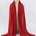 Vibrant red chiffon hijab scarf for women with elegant drape and sheer texture - 147