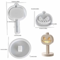 Halloween pumpkin lantern silicone mold set for DIY resin and plaster with LED light base - Pumpkin Silhouette Light (3-Piece Set)