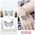 Waterproof butterfly temporary tattoo stickers with floral elements model RC-777 - RC-777 Butterfly Garden