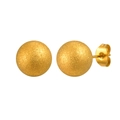 Orecchini a lobo minimalisti a sfera dorata con finitura opaca sabbiata da donna - 10mm Satinato / Oro