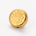 Golden round bead with sun motif for DIY jewelry making with stainless steel finish - 1# Sun Eye / Gold