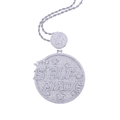 Silver Self Made pendant necklace with sparkling clear stones on white background - n1016 All Silver (with 60cm Chain)