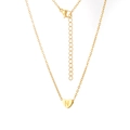 Collier avec pendentif cœur doré gravé de la lettre N et chaîne en acier inoxydable - Lettre N / Or