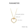 Detailansicht der Herz-Halskette mit Maßen 20x18mm und einer Kettenlänge von 440mm - Herz Strass Stil (KN299610-GC) / Gold