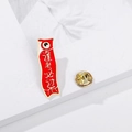 Carp flag enamel pin in red and gold with calligraphy for exam success and good luck - Carp Flag Pass Every Exam