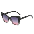 Occhiali da sole cat-eye retrò con montatura nera e lenti viola sfumate per donna - Montatura Nera Lenti Grigio Rosa