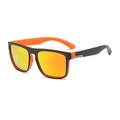 Polarized sports sunglasses with black and orange frame and orange mirrored lenses - Black Orange Frame Orange Mirrored Lens