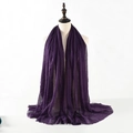 Purple pleated cotton linen scarf for women with fringe edges on a mannequin display - 2# Purple