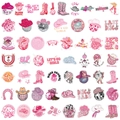 Pegatinas Disco Cowgirl rosas impermeables para portátiles y botellas - Estilo Chica Disco A - 55 Piezas