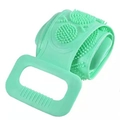 Mint green silicone back scrubber strap with dual handles and exfoliating bristles - OPP Bag / 100 g / 60CM / Green