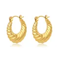 Goldene gedrehte Croissant-Ohrringe aus 18k vergoldetem Edelstahl - Stil 1-Spiralig Gedreht