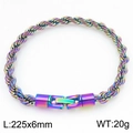 Bracciale a catena ritorta in acciaio inossidabile arcobaleno, larghezza 6mm - Stile Sfumato Arcobaleno (KB210373-KFC)