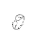 Minimalist S925 sterling silver geometric crisscross ring with micro-pave cubic zirconia - US Size 5 / 925 Silver