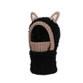 Écharpe à capuche en peluche noire pour enfant avec oreilles d'animaux mignons - Noir