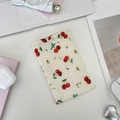 Dettaglio della custodia per cellulare in chiffon a fiori con motivi a ciliegia - Stile Ciliegia / Ricamo Ciliegia Beige