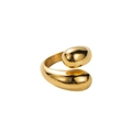 Anillo abierto de oro de 18 quilates con un diseño escultural único de bolas - US 6 / Estilo Grueso