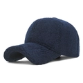 Cappellino da baseball in lana d'agnello blu navy per l'inverno con calda fodera interna - Regolabile / Blu navy