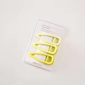 Three-piece matte yellow gradient BB hair clips set on a professional white card display - Yellow Teardrop Set