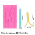 Pink silicone zipper mold for fondant cakes and chocolate crafts, size 12.5x7.5x0.8cm - 2# Multi-element Combination / Pink