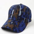 Detail of digital camouflage baseball cap in blue and brown with cotton twill texture - Adjustable / Digital Camouflage 5