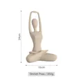 Statuetta yoga nordica in posa stretching, altezza 24 cm, beige con trama in pietra - Ragazza Yoga Arenaria - Posa di Stretching