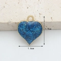 Ciondolo a cuore glitterato blu con cornice dorata da 1,6 cm x 1,9 cm per gioielli DIY - 1.6CM×1.9CM / Cuore Glitter Blu Reale