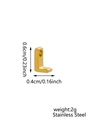 Detail of small gold stainless steel letter L pendant with dimensions 0.6cm and 0.4cm - Letter-L / Steel