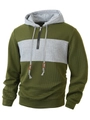 Dettaglio del tessuto a nido d'ape verde oliva della felpa con zip e coulisse regolabile - S / Verde Oliva & Grigio