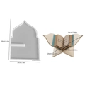 Arch silicone mold for Quran book stand with detailed dimensions in inches and centimeters - Reading Stand Style B