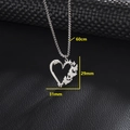 Silver stainless steel heart and butterfly pendant necklace with 60cm chain dimensions - Hollow Butterfly Heart Pendant (Silver) / Silver