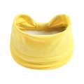 Dettaglio della fascia elastica per yoga bohémien giallo brillante in cotone a maglia - Giallo Limone