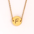 Collier élégant en acier inoxydable doré avec pendentif lettre F ajouré pour femmes et hommes - Lettre F