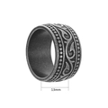 Oxidized silver Viking rune ring for men with 13mm wide band and vine engravings - US 8 / 13mm Vintage Totem Ring