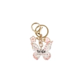 Détail du porte-clés papillon en acrylique avec motif floral rose et message gravé - Style Épouse (9)