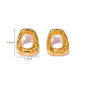 Detailed dimensions of 18k gold plated stainless steel irregular lava earrings - JH0103 / Gold