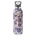 32oz rhinestone leopard print water bottle with straw in purple and silver finish - 350ml (12oz) / Cow Pattern Purple