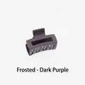 Detail view of small matte dark purple hair claw clip with focus on spring and teeth - Matte Dark Purple