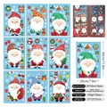 9-piece set of Santa Claus 3D static window stickers with colorful festive cartoon designs - Colorful Santa with Gift Bag 9-Sheet Set