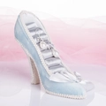 Light blue velvet high heel jewelry display stand for ring and earring storage - Concubine Blue Princess
