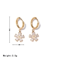 Pendientes de flor dorada con pétalos de circón y medidas de altura de 29 mm - Dorado