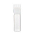 Translucent hair coloring squeeze bottle with comb applicator and volume scale - Single White Thickened Applicator Bottle